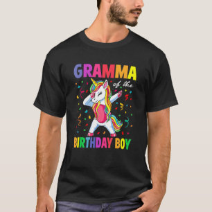Gramma of the Birthday Party Boy Dabbing Unicorn 2 T-Shirt