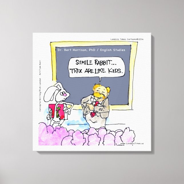Grammaire de lapin Police Drôle toile Imprimer (Recto)