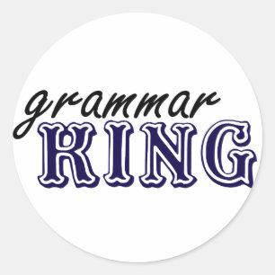 Grammar King Classic Round Sticker