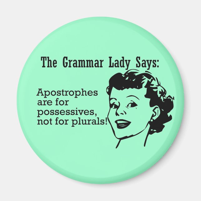 Grammar Lady Apostrophes Magnets (Front)