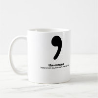 Grammar Mug Comma Humour Grammatical Gift