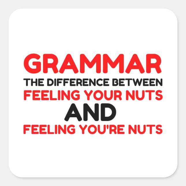 Grammar Nuts Square Sticker (Front)