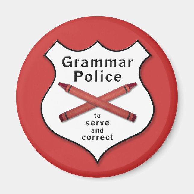 Grammar Police Badge Magnet (Front)
