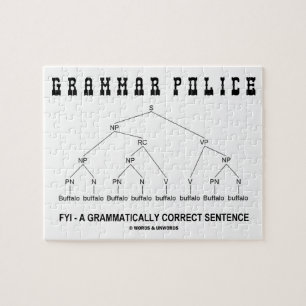Grammar Police (Buffalo 8 Times Correct Sentence) Jigsaw Puzzle
