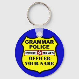 Grammar Police Customizable Keychain