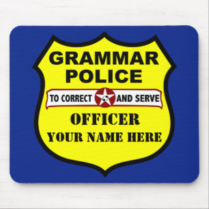 Grammar Police Customizable Mousepad