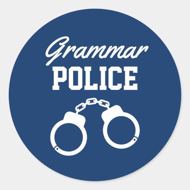 Grammar Police funny school teacher sticker (Front)