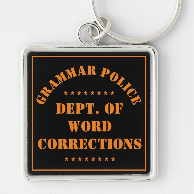 Grammar Police Humour Keychain (Front)