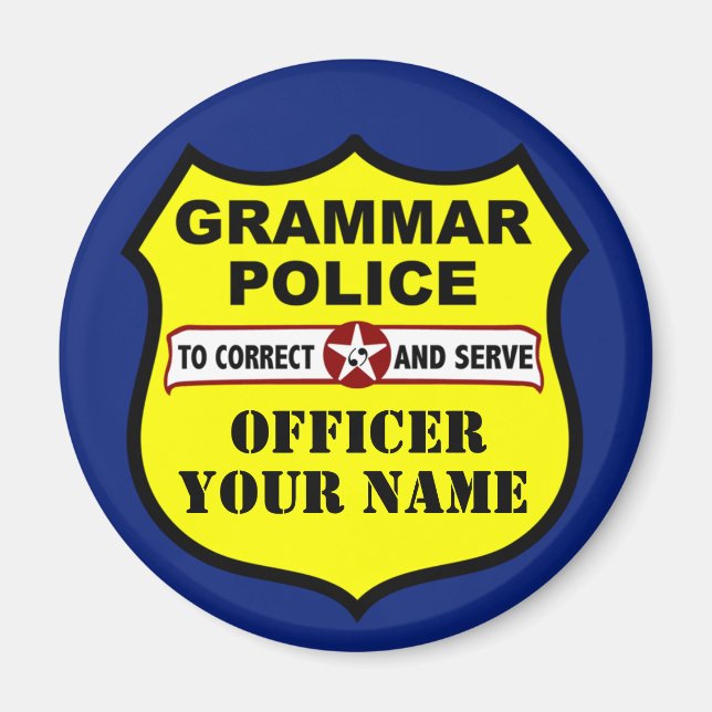 Grammar Police Magnet personnalisable (Devant)