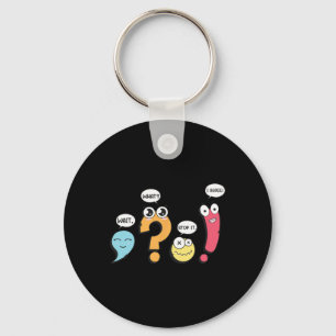 Grammar Punctuation Wait What Stop It I Agree Funn Keychain