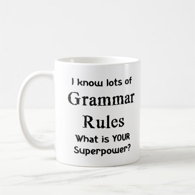 grammar rules coffee mug (Left)