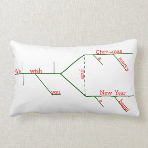 Grammatically Diagrammed Merry Christmas Carol Lumbar Pillow