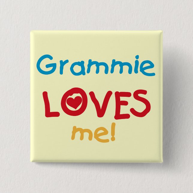 Grammie Loves Me T-shirts and Gifts 2 Inch Square Button (Front)