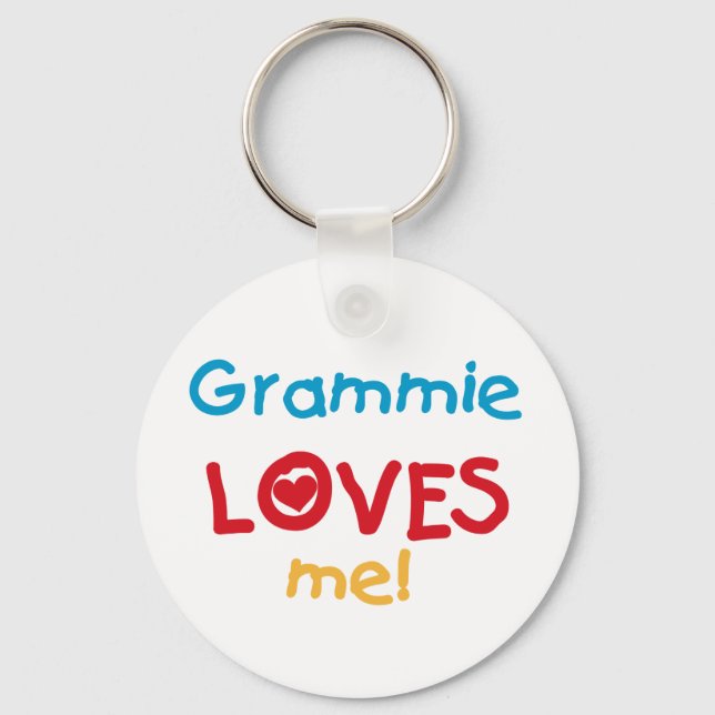 Grammie Loves Me T-shirts and Gifts Keychain (Front)