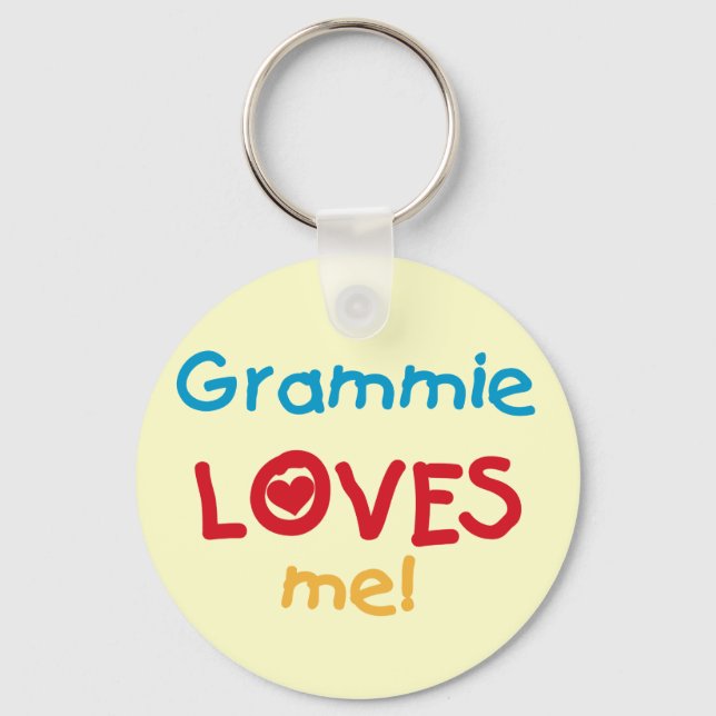 Grammie Loves Me T-shirts and Gifts Keychain (Front)