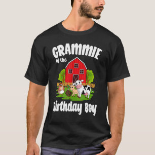 Grammie Of The Birthday Boy Farm Animal Bday Party T-Shirt