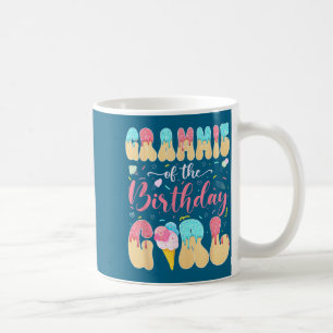 Grammie of the birthday girl sweet ice cream drip coffee mug