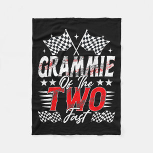 Grammie Of The Two Fast Second Birthday Racing Car Fleece Blanket