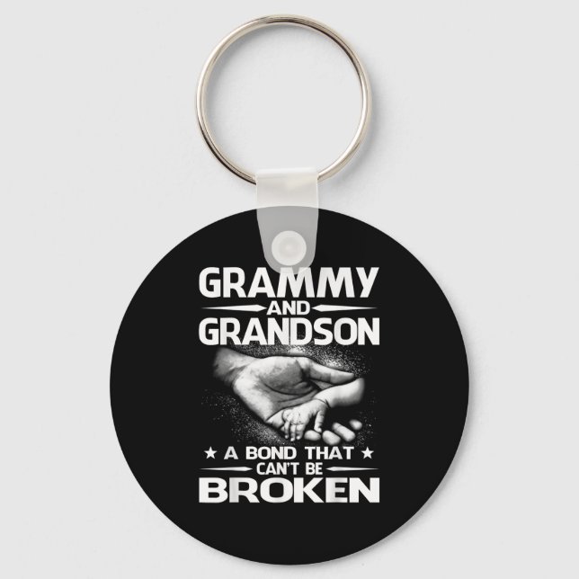 Grammy And Grandson A Bond That Can't Be Broken  Keychain (Front)