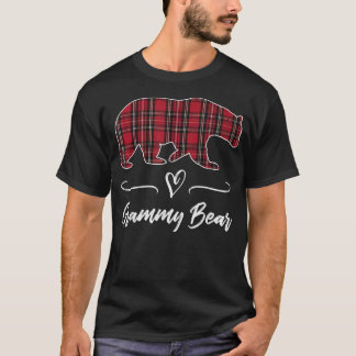 Grammy Bear Red Tartan Plaid Heart Fun Grandma Gif T-Shirt
