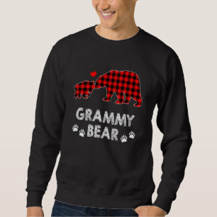 Grammy Bear Women Red Plaid Christmas Pajama Famil Sweatshirt