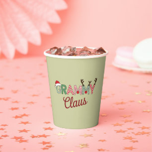 Grammy Claus Christmas Grandma Gift Xmas  Paper Cups