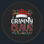 Grammy Claus Christmas Lights Pajama Family Matchi Classic Round Sticker<br><div class="desc">Grammy Claus Christmas Lights Pajama Family Matching Long Sleeve</div>