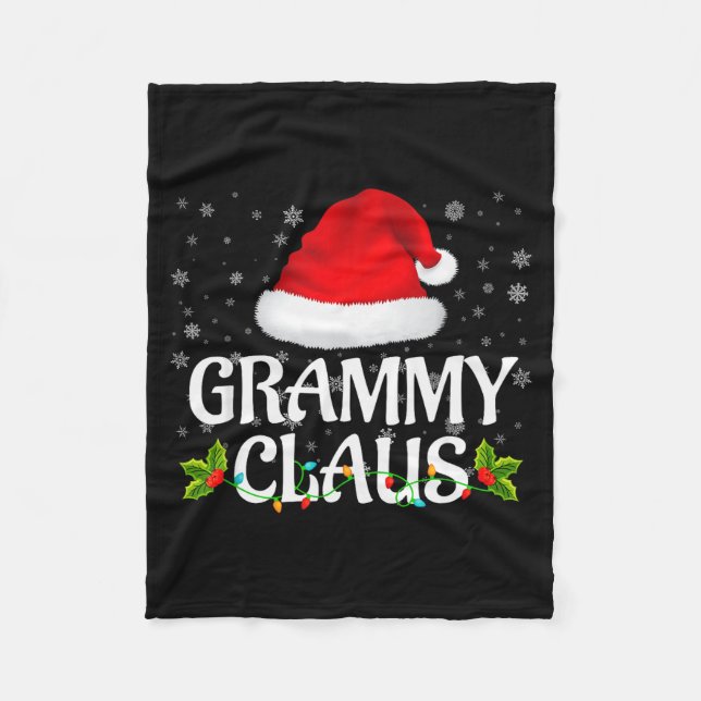 Grammy Claus Christmas Lights Santa Pajama Family  Fleece Blanket (Front)