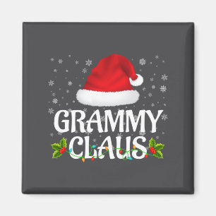 Grammy Claus Christmas Lights Santa Pajama Family Magnet