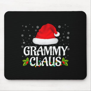 Grammy Claus Christmas Lights Santa Pajama Family  Mouse Pad