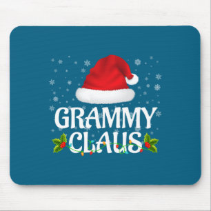 Grammy Claus Christmas Lights Santa Pajama Family  Mouse Pad