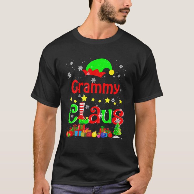 Grammy Claus Funny Christmas Elf Lover Matching Fa T-Shirt (Front)