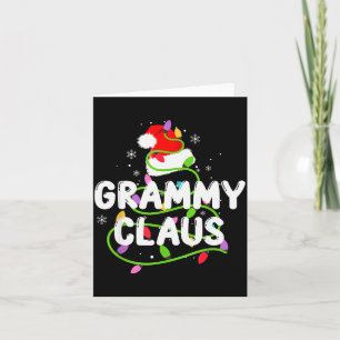 Grammy Claus Funny Christmas Lights Pajama Family  Card