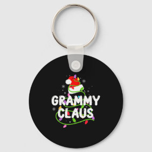 Grammy Claus Funny Christmas Lights Pajama Family Keychain