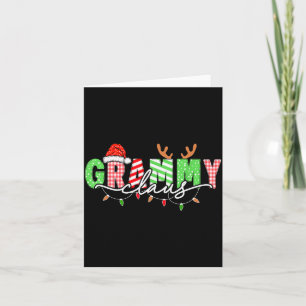 Grammy Claus Xmas Christmas Lights Pajama Family M Card