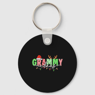 Grammy Claus Xmas Christmas Lights Pajama Family M Keychain