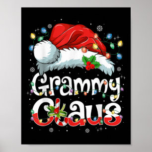 Grammy Claus Xmas Santa Matching Family Christmas Poster