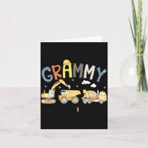 Grammy Construction Crew Excavator Birthday Boy Card