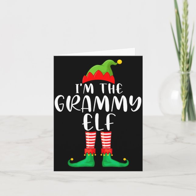 Grammy Elf Matching Family Group Christmas Party P Card (Front)
