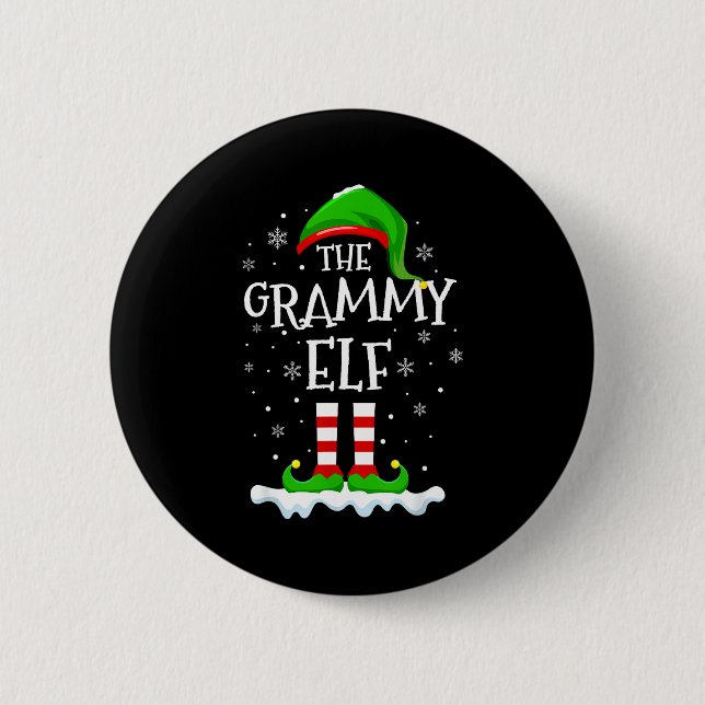 Grammy Elf Squad Xmas Family Matching Group Christ 2 Inch Round Button (Front)