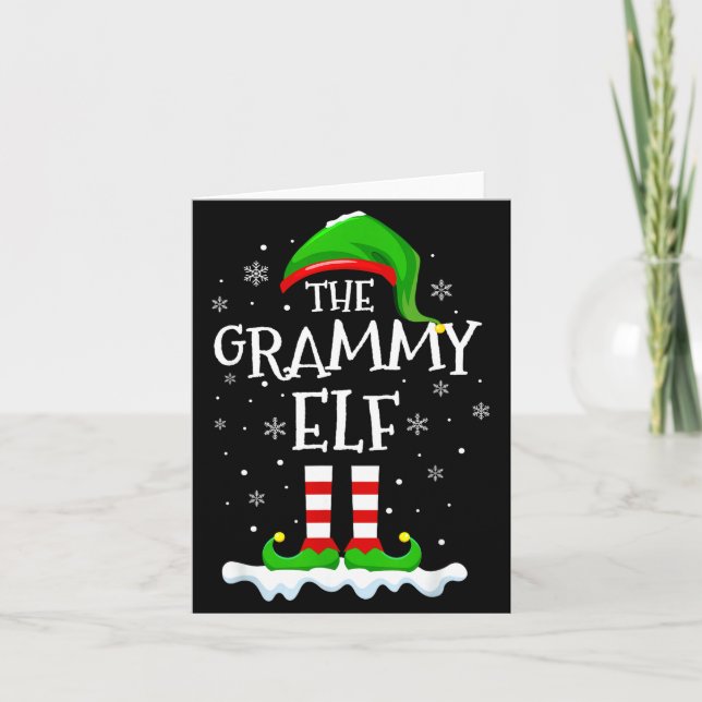 Grammy Elf Squad Xmas Family Matching Group Christ Card (Front)