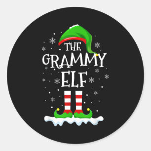 Grammy Elf Squad Xmas Family Matching Group Christ Classic Round Sticker