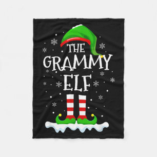Grammy Elf Squad Xmas Family Matching Group Christ Fleece Blanket