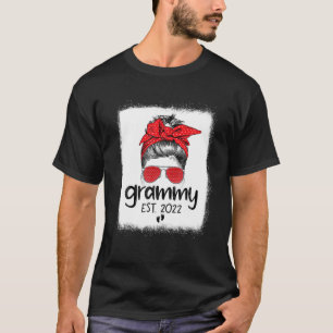 Grammy Est 2022 Messy Bun Mothers Day Pregnancy An T-Shirt