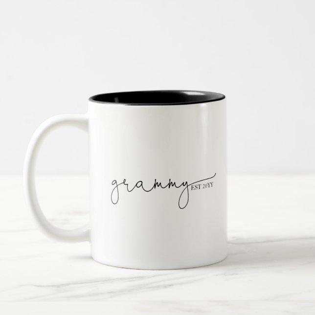 Grammy Established | Grandma Gift Two-Tone Coffee Mug (Left)
