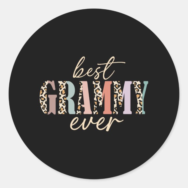 Grammy Ever Leopard Grandma Mothers Day  Classic Round Sticker (Front)