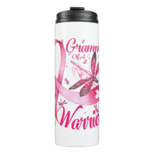 Grammy Of A Warrior Dragonfly Breast Cancer Thermal Tumbler