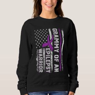 Grammy of a Warrior Epilepsy Purple Ribbon Support Sweatshirt