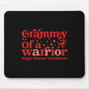 Grammy Of A Warrior Heart Disease Awareness Red Ri Mouse Pad