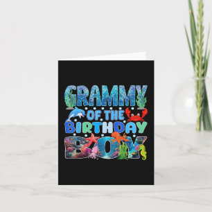 Grammy Of The Birthday Boy Aquarium Sea Animals Ma Card